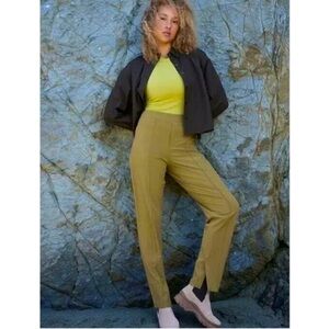 ATHLETA Brooklyn Heights Vienna Slim Pants Tapestry Gold Suze 8 NWOT Slit Ankle